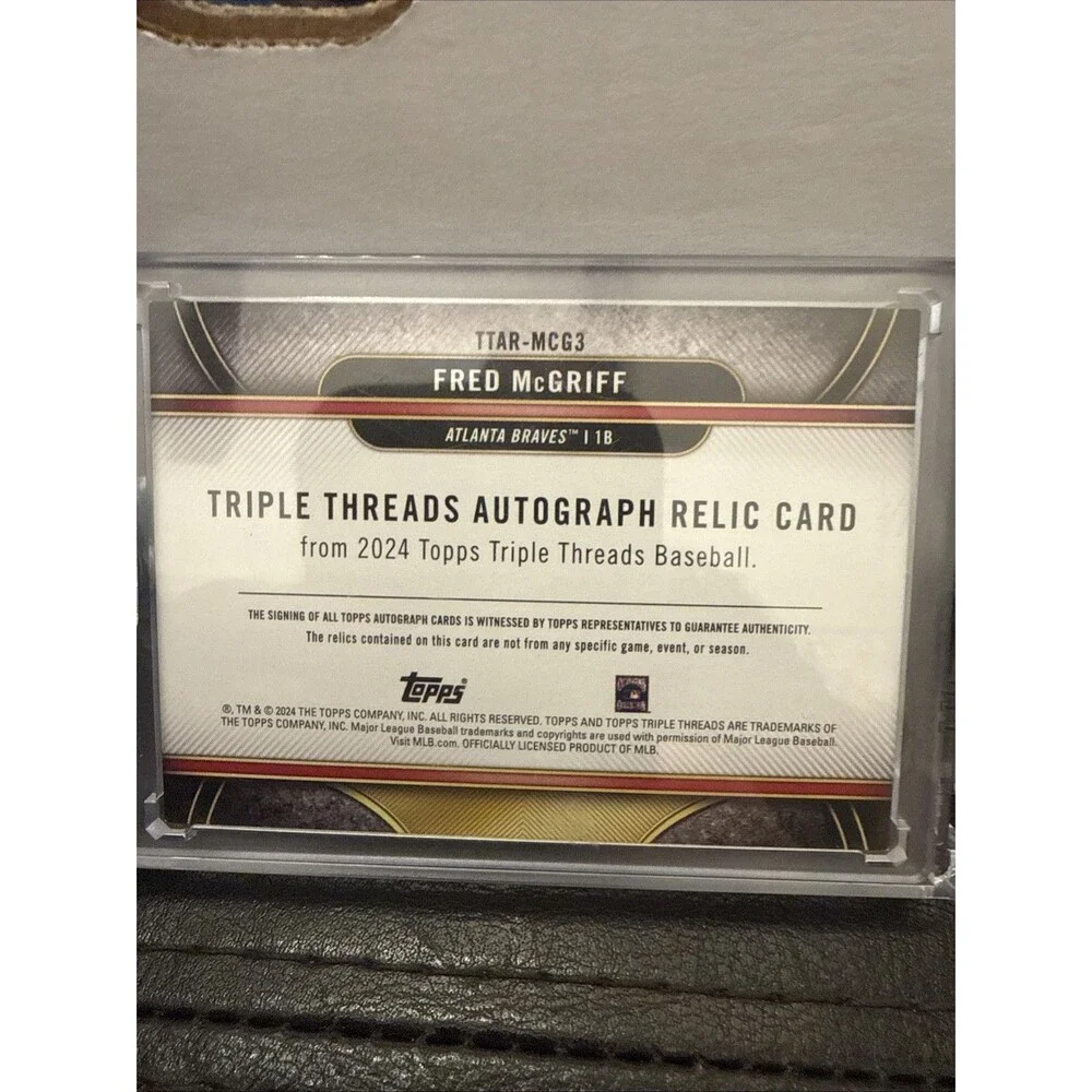 2024 Triple Threads Autograph Relics Fred McGriff #TTAR-MCG1 /18 (AU, MEM)🔥